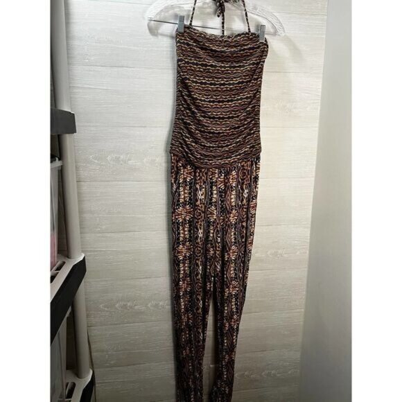 CABI Printed Tube Top Shirred‎ Jumpsuit Romper XS - Picture 2 of 7